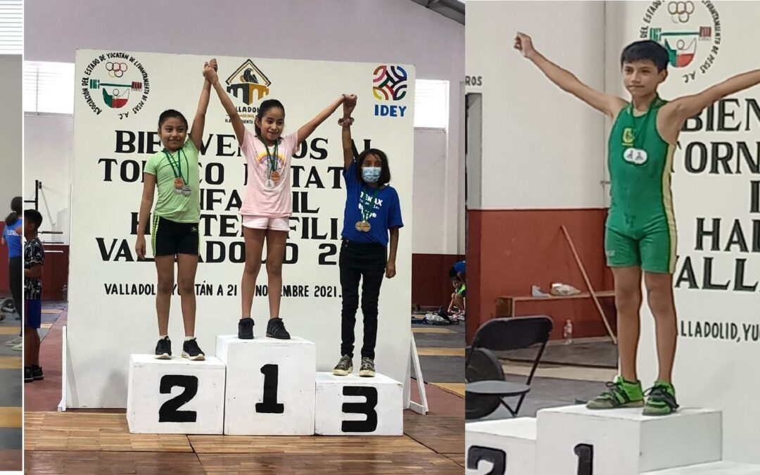 Víctor/ Emilio/Eduardo/Irma  conquistan el oro en  halterofilia.