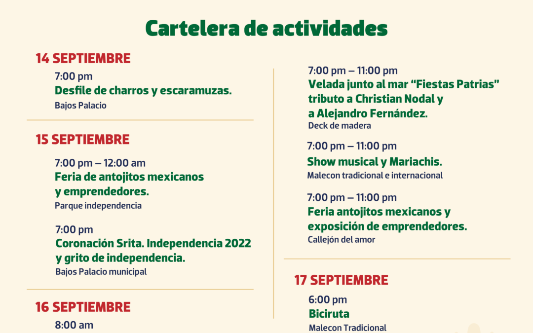Dentro de estas actividades se llevará a cabo la imposición de banda de la nueva representante de los festejos, Adriana Quijano Dorantes.