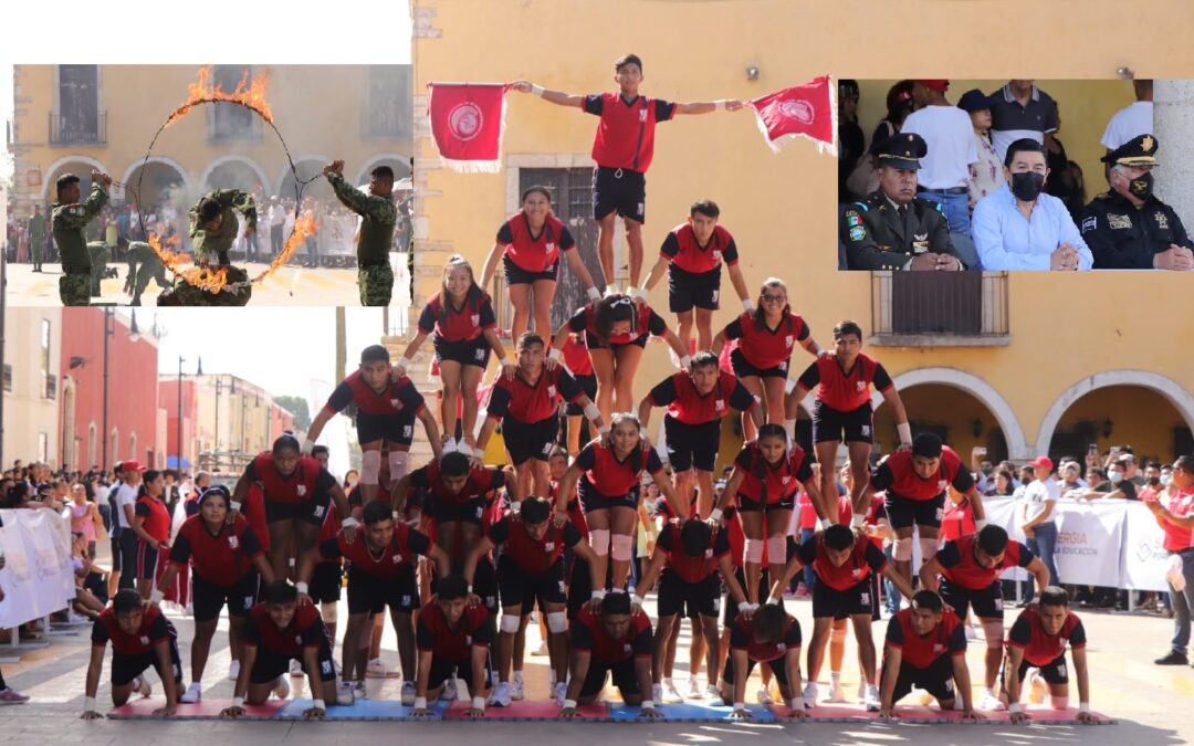 Gran asistencia en el Desfile Cívico Deportivo del 20 de noviembre que no se realizaba desde hace dos años