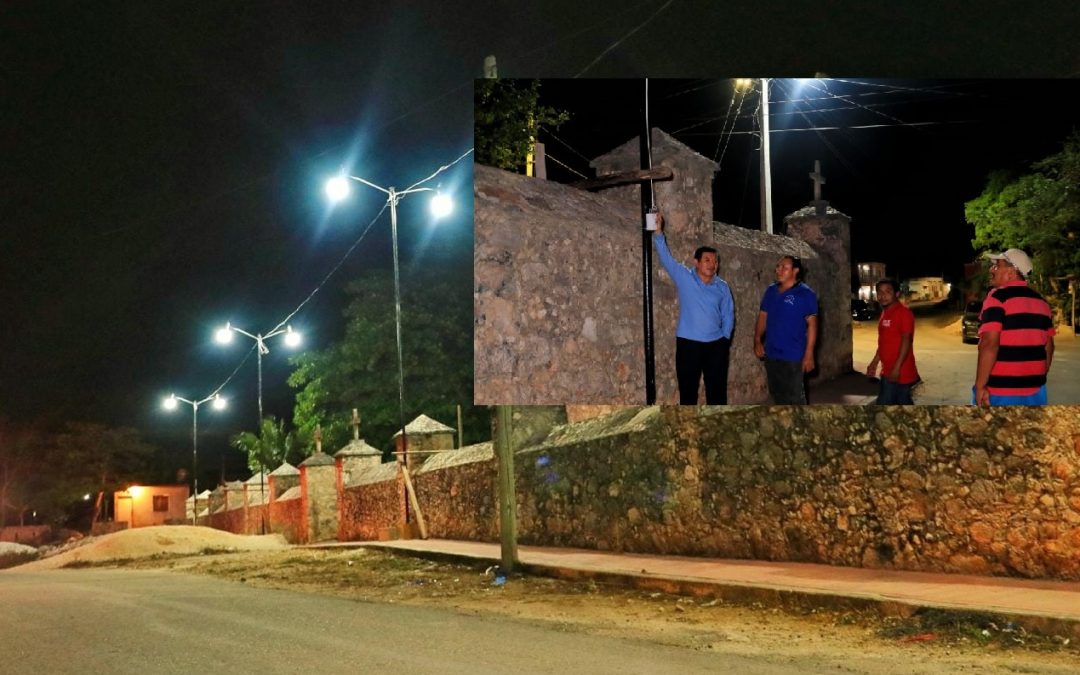 Se atienden demandas de alumbrado públicos en las comisarías de Xkampepén y Popolá.