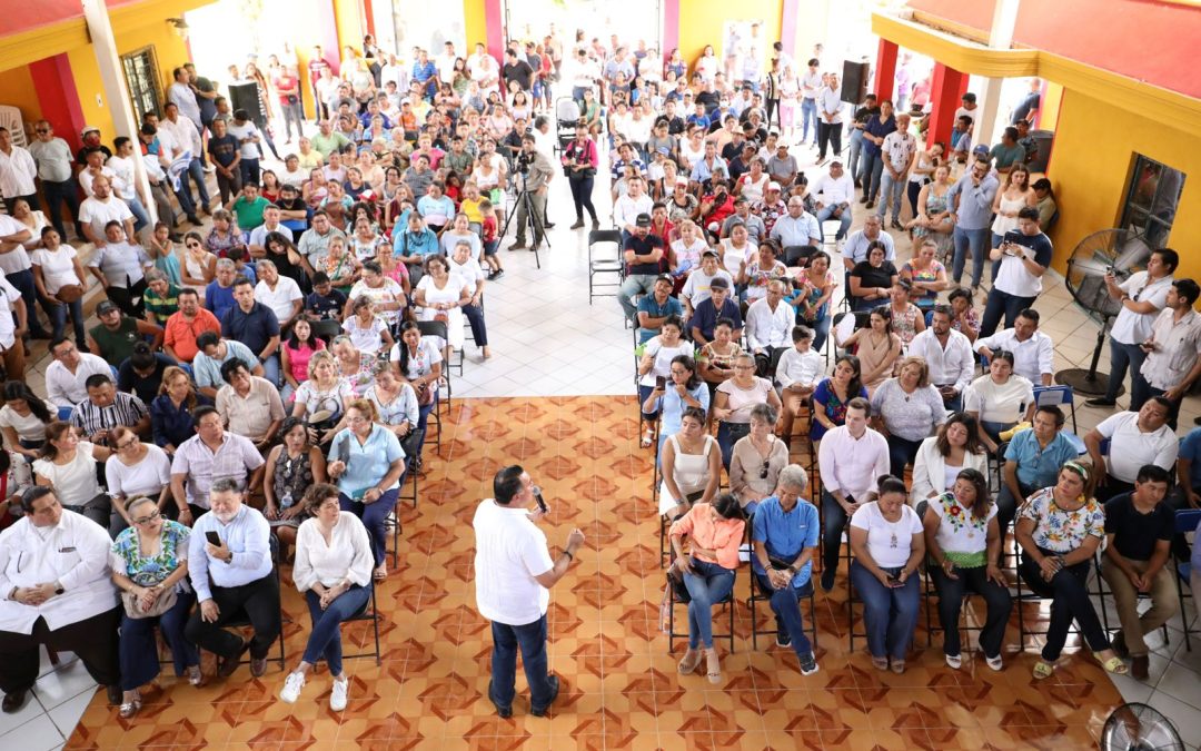 “¡Gobernador!, ¡Gobernador!”, corean militantes y liderazgos en Tixkokob.