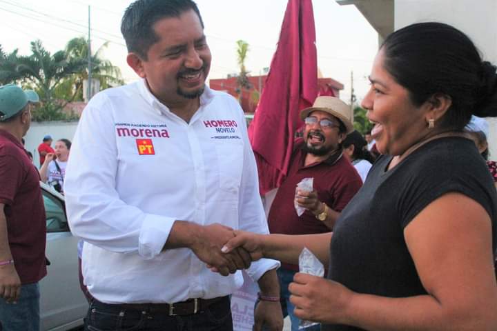 De sol a sol, Homero Novelo sea convertido en el candidato del pueblo en tan solo una semana de campaña.